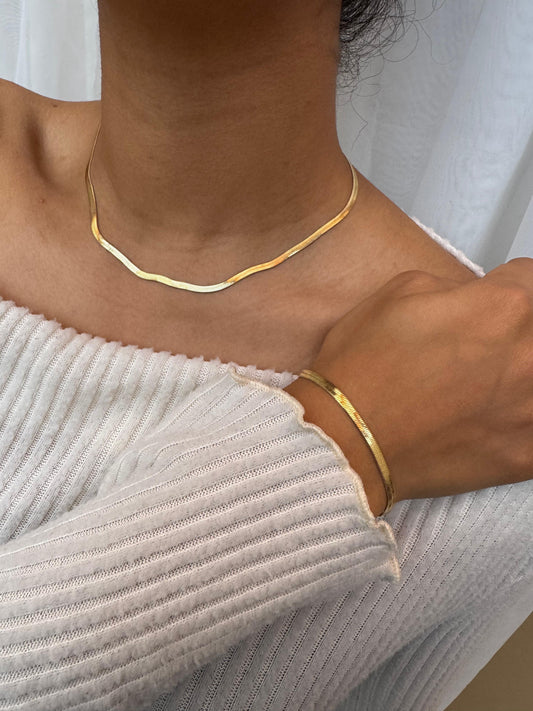 COMBO Pulsera y Cadena Egipcia Mujer ORO LAMINADO