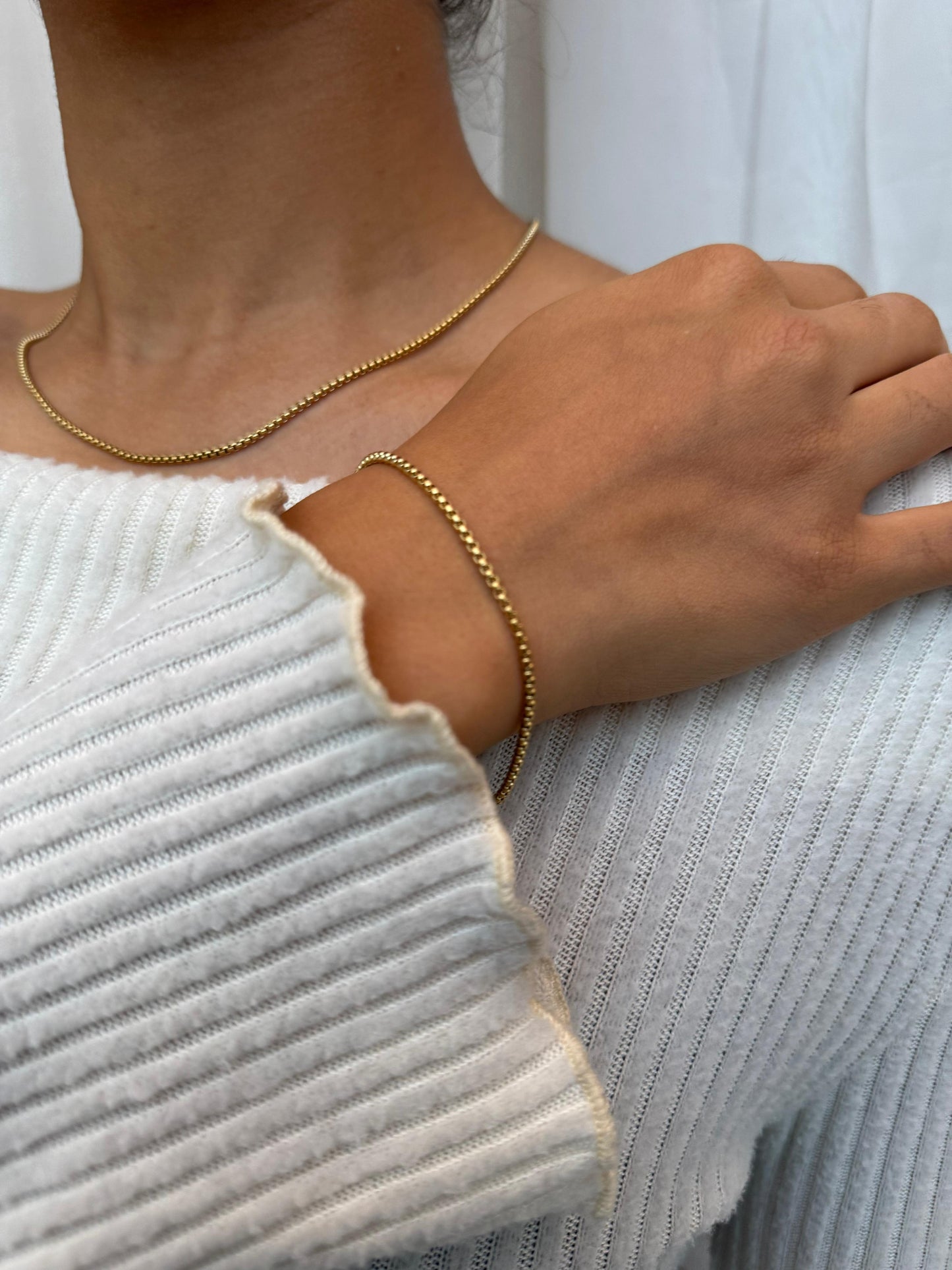 COMBO Pulsera y Cadena Veneciana ORO LAMINADO